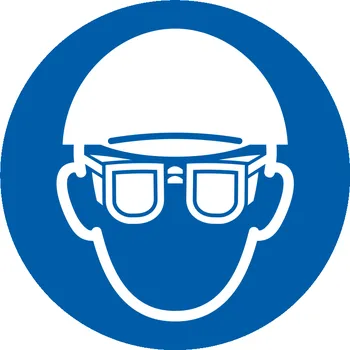 Značení Použij ochranu zraku a hlavy ISO 7010 samolepící vinylová fólie 100 x 100 mm