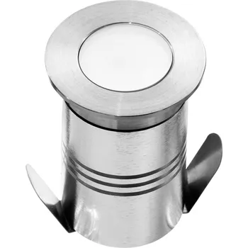 Noční světlo Fabas 6729-02-314 Tulip, kulaté pojezdové svítidlo z nerezu, 1W LED, 3100K, prům.6,3cm, IP67