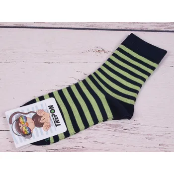 Ponožky TREPON BABAR bambusové zelený proužek velikosti ponožek: 19-21 ( EUR vel. 29-32)