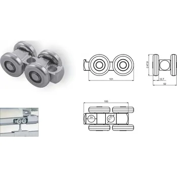kladka SPEED C - závěsná čtyřkolečková kladka