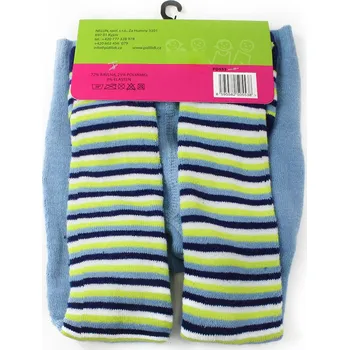 Světle modré pruhované chlapecké froté punčochy Marios - velikost - 62/68