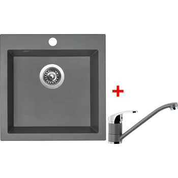 Kuchyňský dřez Set Sinks VIVA 455 + PRONTO GR Barva: Šedá metalická, Označení: Titanium + Dárek