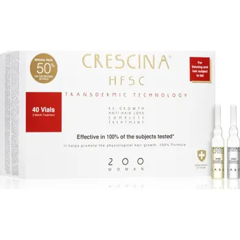 Přípravek proti padání vlasů Crescina Transdermic 200 Re-Growth and Anti-Hair Loss péče pro podporu růstu a proti vypadávání vlasů pro ženy 40x3,5 ml