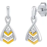 Jemné stříbrné/pozlacené náušnice Ashley s Brilliance Zirconia FW15133EGP