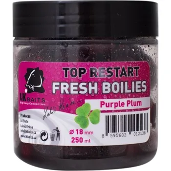 Boilies Boilie v Dipu LK Baits Top Restart Fresh Boilies 18mm 250ml Purple Plum