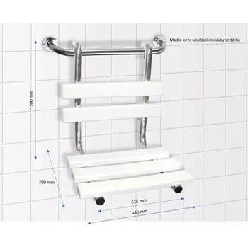 Koupelnové sedátko Sedátko invalidní do sprchy R12221001 (závěsné, nerez lesk)