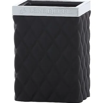 Držák na kartáček LENE BJERRE Dóza na zubní kartáčky PORTIA černá se stříbrným lemem