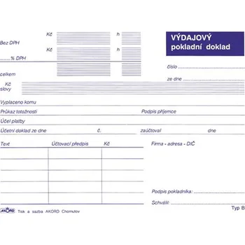 Tiskopis Tiskopis Výdajový pokladní doklad pro plátce DPH typ B