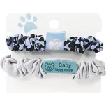 Dětská vlasová gumička, látková s květinkou, modré barvy - 2 ks 8000778-1