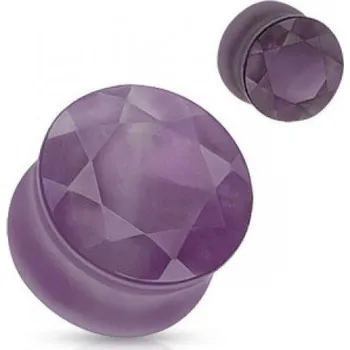 Piercing Plug kámen ametyst (6 mm)