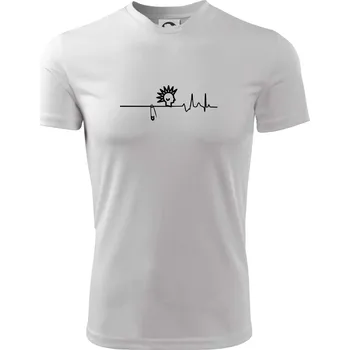 Ekg punk - Dětské triko sportovní (dresovina) - 146 cm/10 let ( Bílá )