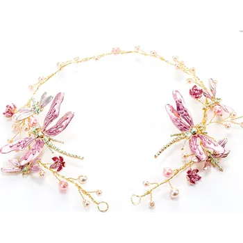 Čelenka B-TOP Slavnostní ozdoba do vlasů PINK DRAGOFLY