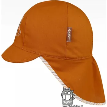 Kšiltovka Kšiltovka Dráče Sahara 45 hořčicová s medvídkem lehká letní s krytím krku velikost čepic: 52-54cm (5-7 let, RDX vel.5)