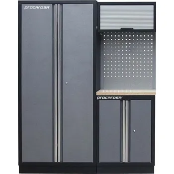 Procarosa® Sestava dílenského nábytku Procarosa PROFI XS-IV Pracovní deska: dřevěná