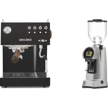 Příprava kávy Ascaso Steel UNO PID, Black&Wood + Eureka Helios 65, grey