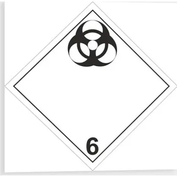 Infekční látka (biologické riziko) č. 6.2A Samolepka 100 x 100 mm tl. 0.1 mm - Kód: 02970