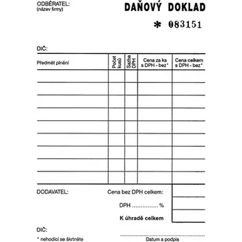 Tiskopis Tiskopis Daňový doklad A6