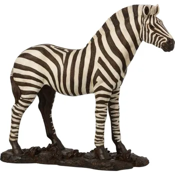 Bílo-černá antik dekorace Zebra - 53*18*48cm