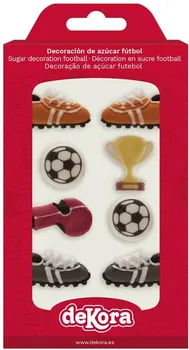 Jedlá dekorace na dort Dekora Cukrové zdobení 8 ks fotbal