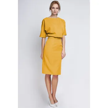 Dámské šaty Elegantní značkové šaty s kimono topem SUK123 - XS/XL Barva: Žlutá, Velikost: XS