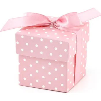 Dárková krabička PartyDeco Dárkové krabičky s puntíky růžové 10 ks