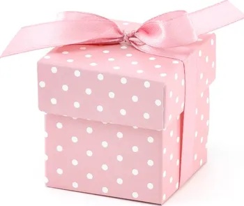 Dárková krabička PartyDeco Dárkové krabičky s puntíky růžové 10 ks