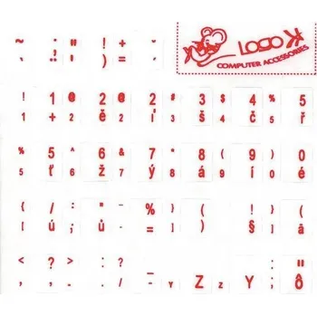 Klávesnice PremiumCord přelepky na klávesnici / CZ / červené