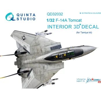 Plastikový model Quinta studio 1/32 F-14A Tomcat 3D-Printed & col.Interior (TAM)