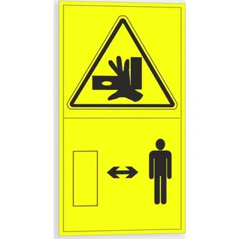 Výstraha - Možnost stlačení horních končetin boční silou Samolepka 95 x 175 mm tl. 0.1 mm - Kód: 09144