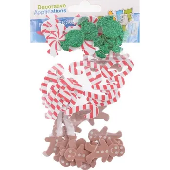 Bonbon Nálepky pěnové 50ks Vánoce - cukrovinky