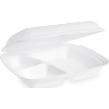Jednorázové nádobí Menu box 3 dílný bílý 241x207x69 mm, 125 ks 100030415