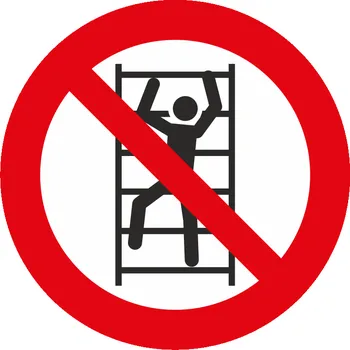 Zákaz lezení na regál ISO 7010 samolepící vinylová fólie 200x200 mm