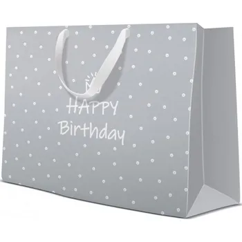 Dárková taška Dárková taška Happy Birthday světle šedá