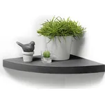 Homea Nástěnná police, rohová, MDF, 25 x 25 cm, šedá