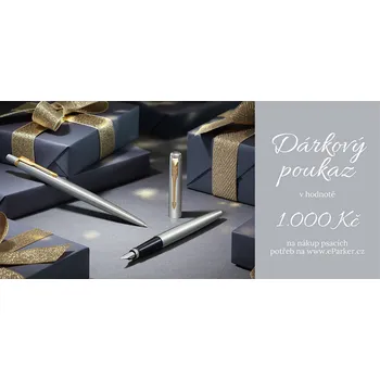 Dárková krabička Dárkový poukaz Parker v hodnotě 1 000 Kč - elektronický poukaz na sortiment parker, platnost 6 měsíců od zakoupení.