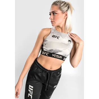 Podprsenka Dámská sportovní podprsenka Venum UFC Authentic Fight Week 2.0 Weigh-In - Sand/Black Velikost: M