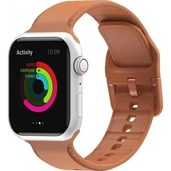 Řemínek na hodinky Jednobarevný silikonový řemínek pro Apple Watch Ultra 49mm / 46mm / 45mm / 44mm / 42mm - sedlově hnědý