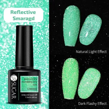 Lak na nehty URSugar UR Sugar reflexní UV gel: Reflective Smaragd, 7,5 ml
