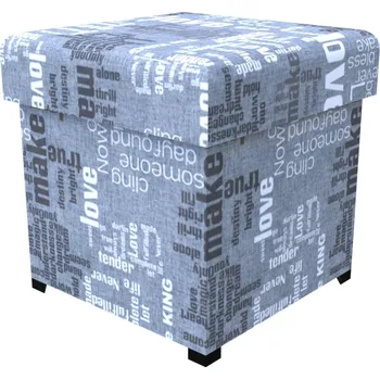 Taburet Čalouněný taburet Words šedá 40 x 40 cm