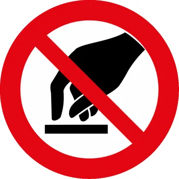 Nedotýkat se ISO 7010 samolepící vinylová fólie 200x200 mm
