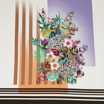 Úplet 17859, květinový vzor, š.150