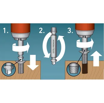 Závitořezný nástroj vytahovák zalomených šroubů sada 4ks, M5-14, HSS