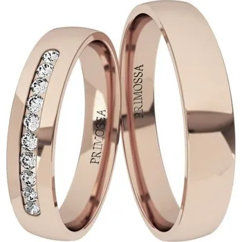 Prsten Primossa Klasický pánský snubní prsten a dámský eternity se zirkony Primossa, růžové zlato - vzor č. 1123 Dámský prsten: 64 mm, Pánský prsten: 64mm