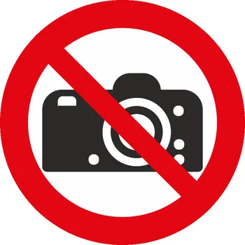 Zákaz fotografování ISO 7010 samolepící vinylová fólie 200x200 mm