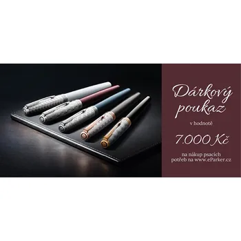 Dárková krabička Dárkový poukaz Parker v hodnotě 7 000 Kč - elektronický poukaz na sortiment parker, platnost 6 měsíců od zakoupení.