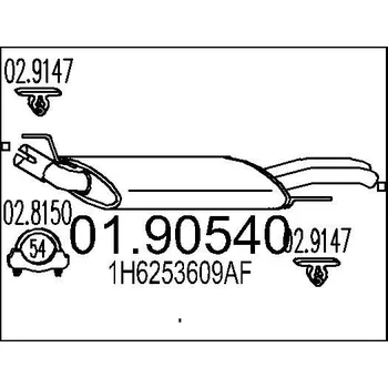 Tlumič výfuku Zadní tlumič výfuku MTS 01.90540