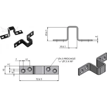 Dveřní kování Skoba k přišr. 25 modrý Zn č.66000530 (Okenní kování na okna )