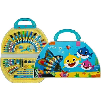 kreativní sada Undercover Kufřík na kreslení 51 ks Baby Shark