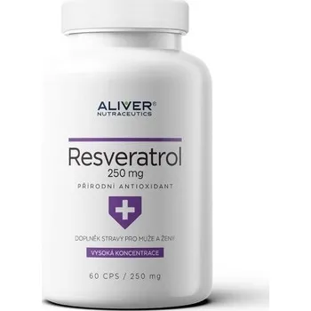 Přírodní produkt ALIVER nutraceutics Resveratrol 250 mg 60 cps.