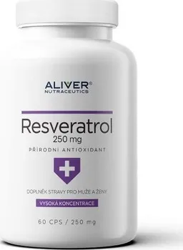 Přírodní produkt ALIVER nutraceutics Resveratrol 250 mg 60 cps.